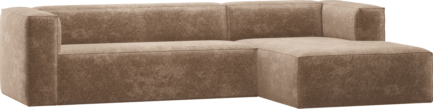 WOOOD Bean hoekbank rechts chenille velvet taupe Taupe Hoekbank