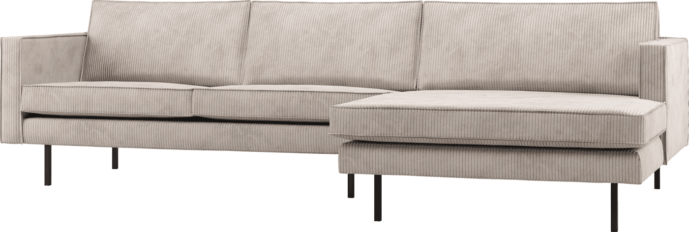 WOOOD Rodeo chaise longue rechts ribstof ecru Ecru