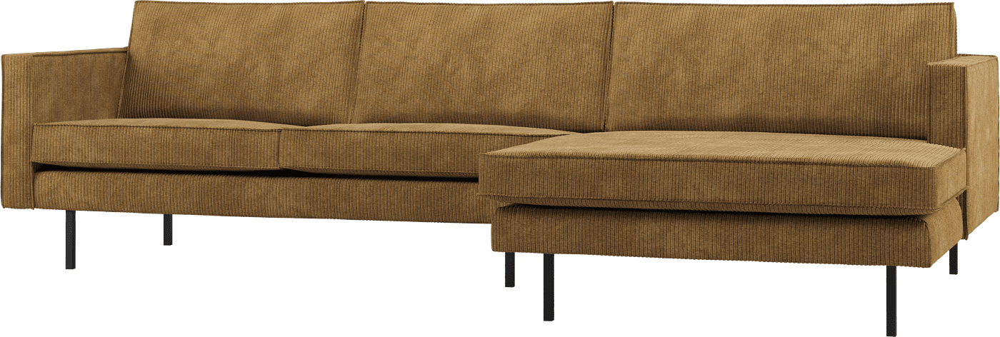 WOOOD Rodeo chaise longue rechts ribstof honinggeel Honinggeel