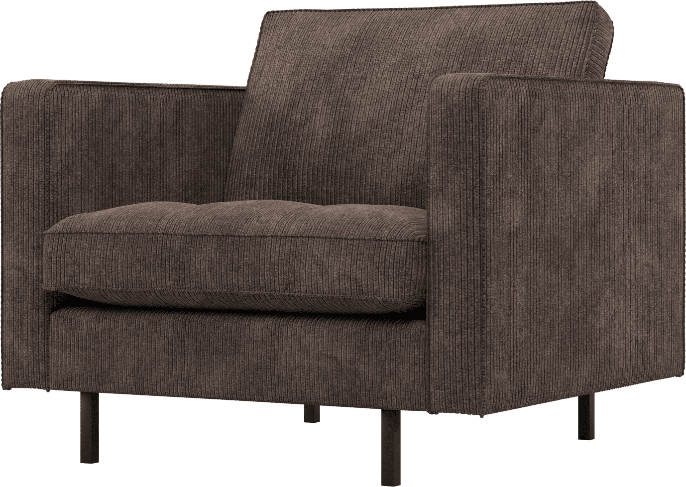 WOOOD Rodeo classic fauteuil ribstof bruin Bruin Fauteuil