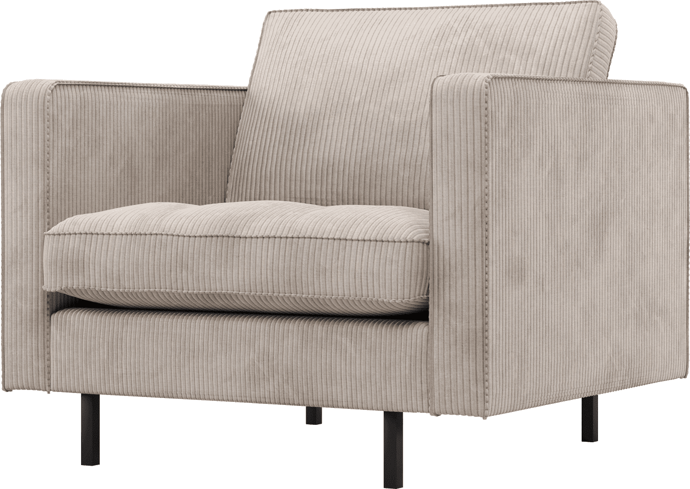 WOOOD Rodeo classic fauteuil ribstof ecru Ecru Fauteuil