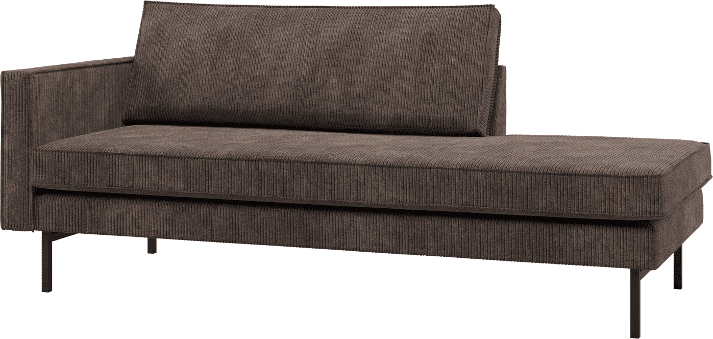 WOOOD Rodeo daybed links ribstof bruin Bruin Bank