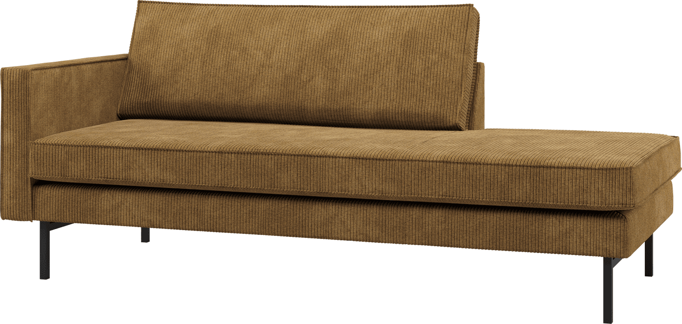WOOOD Rodeo daybed links ribstof honinggeel Honinggeel Bank