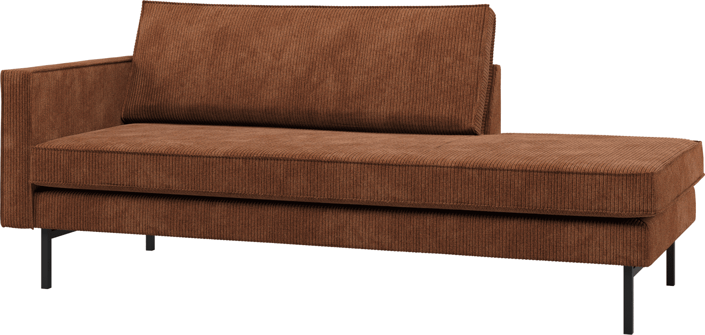WOOOD Rodeo daybed links ribstof roestbruin Roestbruin Bank