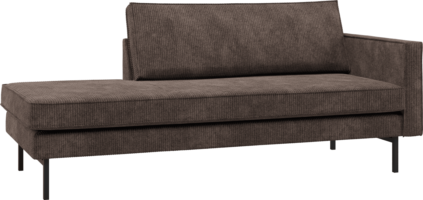 WOOOD Rodeo daybed rechts ribstof bruin Bank