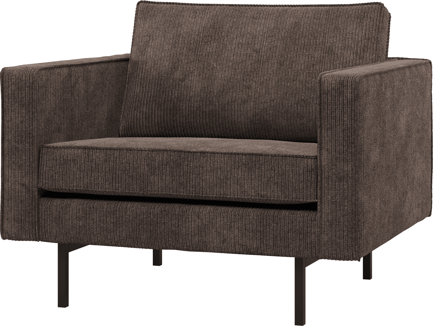 WOOOD Rodeo fauteuil ribstof bruin Bruin Fauteuil