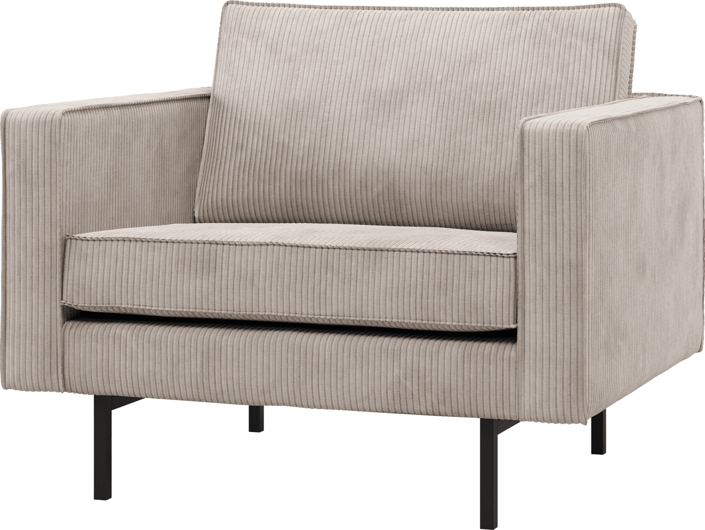 WOOOD Rodeo fauteuil ribstof ecru Beige Fauteuil