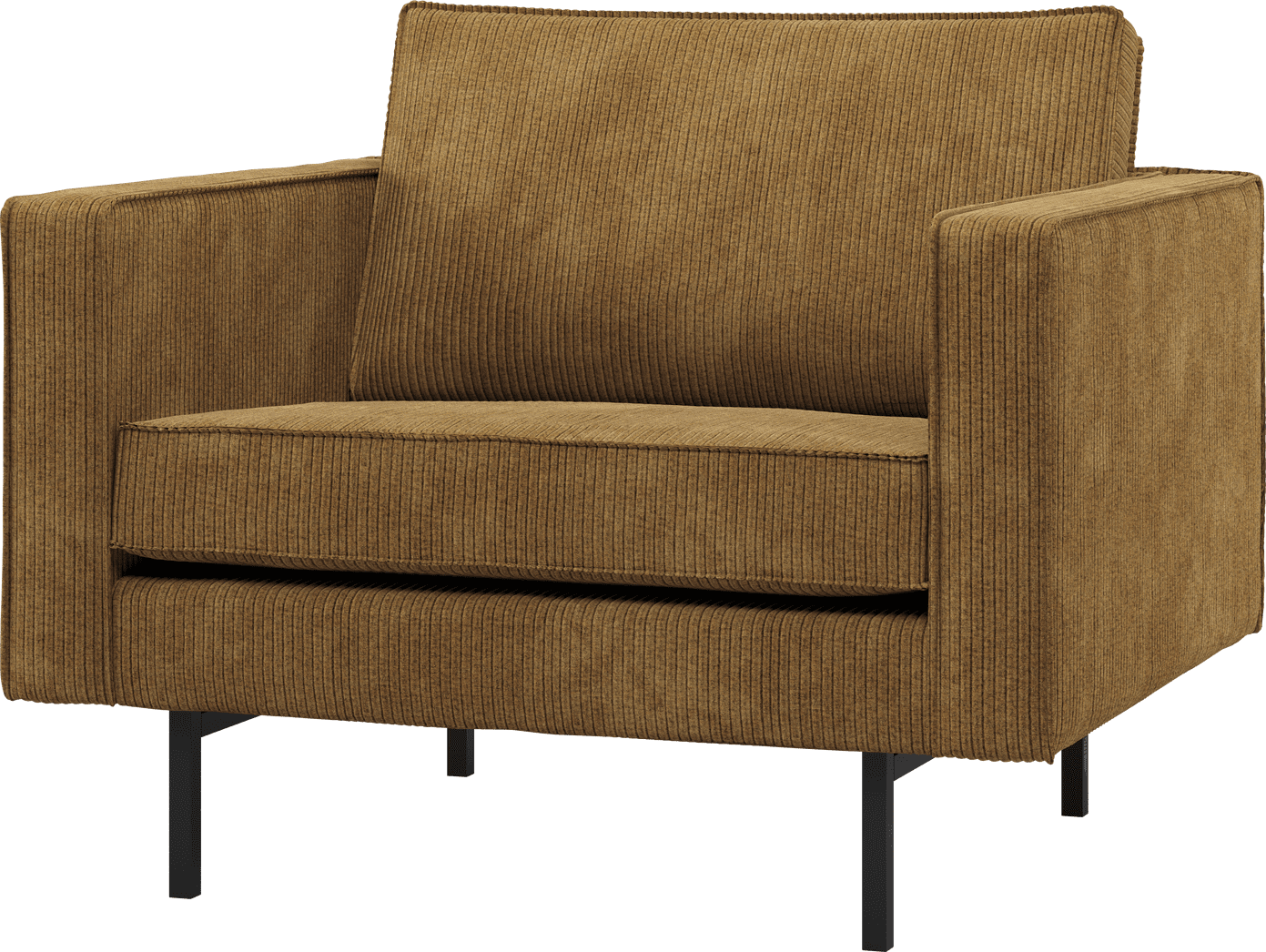 WOOOD Rodeo fauteuil ribstof honinggeel Honinggeel Fauteuil
