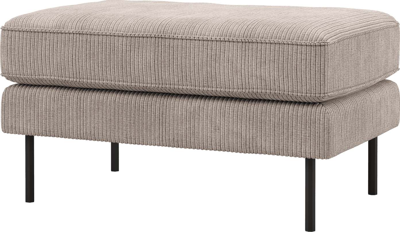 WOOOD Rodeo hocker op poten ribstof donkerzand Bruin|Beige Hocker