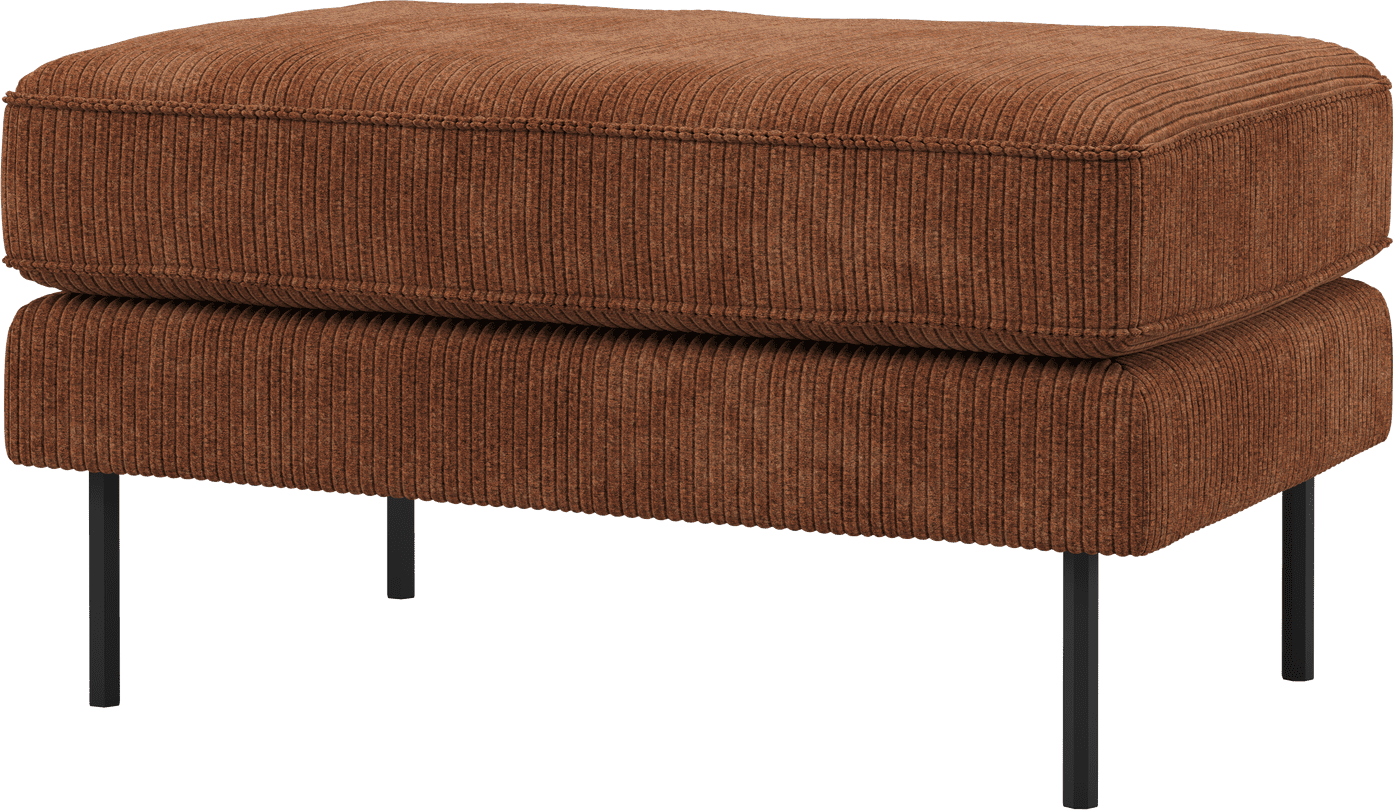 WOOOD Rodeo hocker op poten ribstof roestbruin Roestbruin Hocker