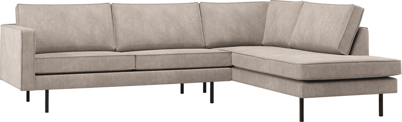 WOOOD Rodeo hoekbank rechts ribstof donkerzand Bruin|Beige Hoekbank