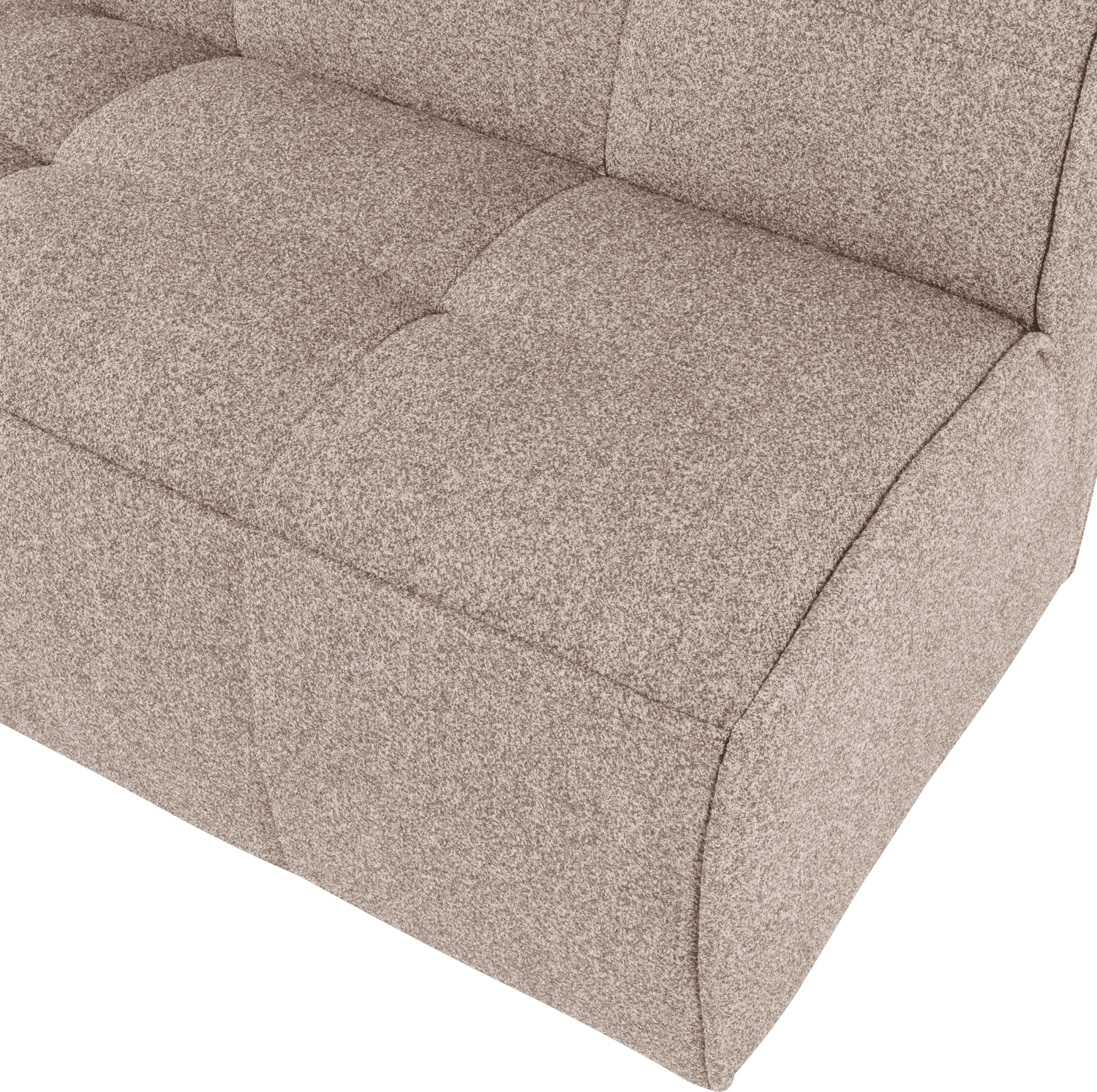 vtwonen Cluster eetbankje met rugleuning boucle khaki bruin Beige|Taupe Eetkamerbank