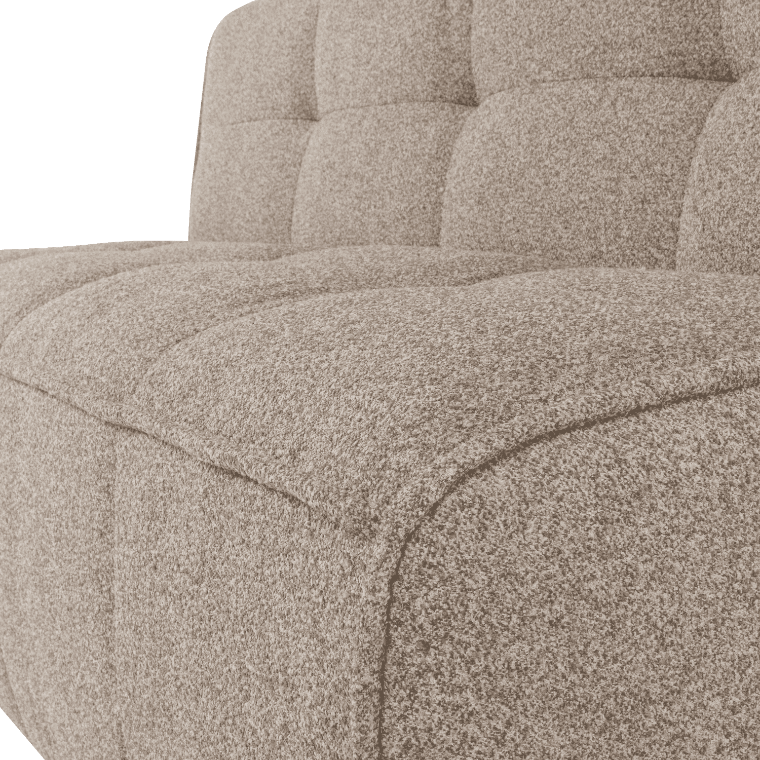 vtwonen Cluster eetbankje met rugleuning boucle khaki bruin Beige|Taupe Eetkamerbank