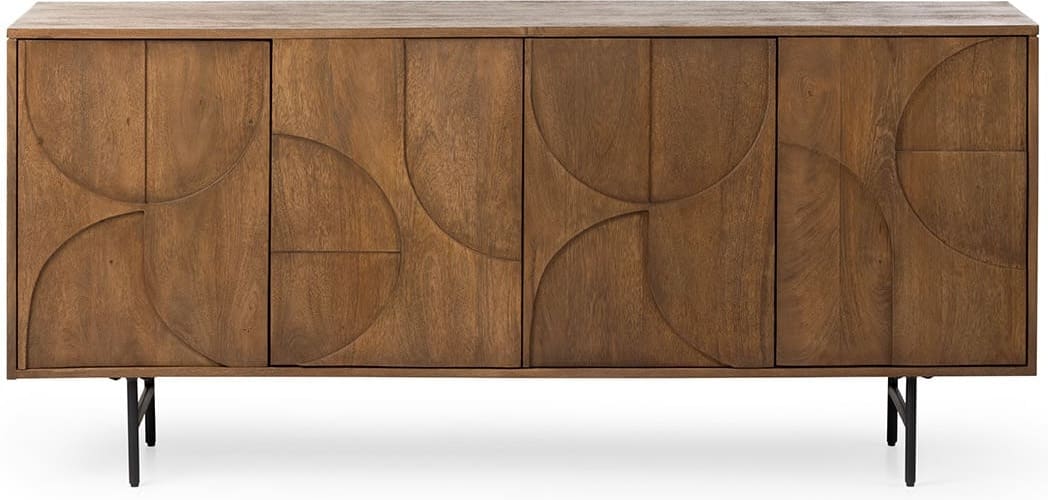 Feelings Wonen meubelen Bronx dressoir 4 deurs Bruin Dressoir