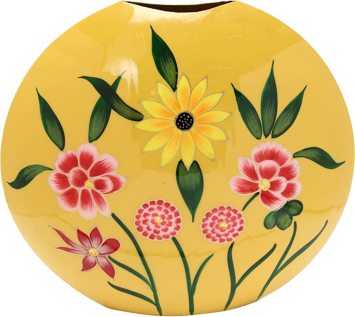 Feelings Wonen meubelen Flow vaas groen/roze/geel 40x14x40(h) Groen|Roze|Geel Vaas