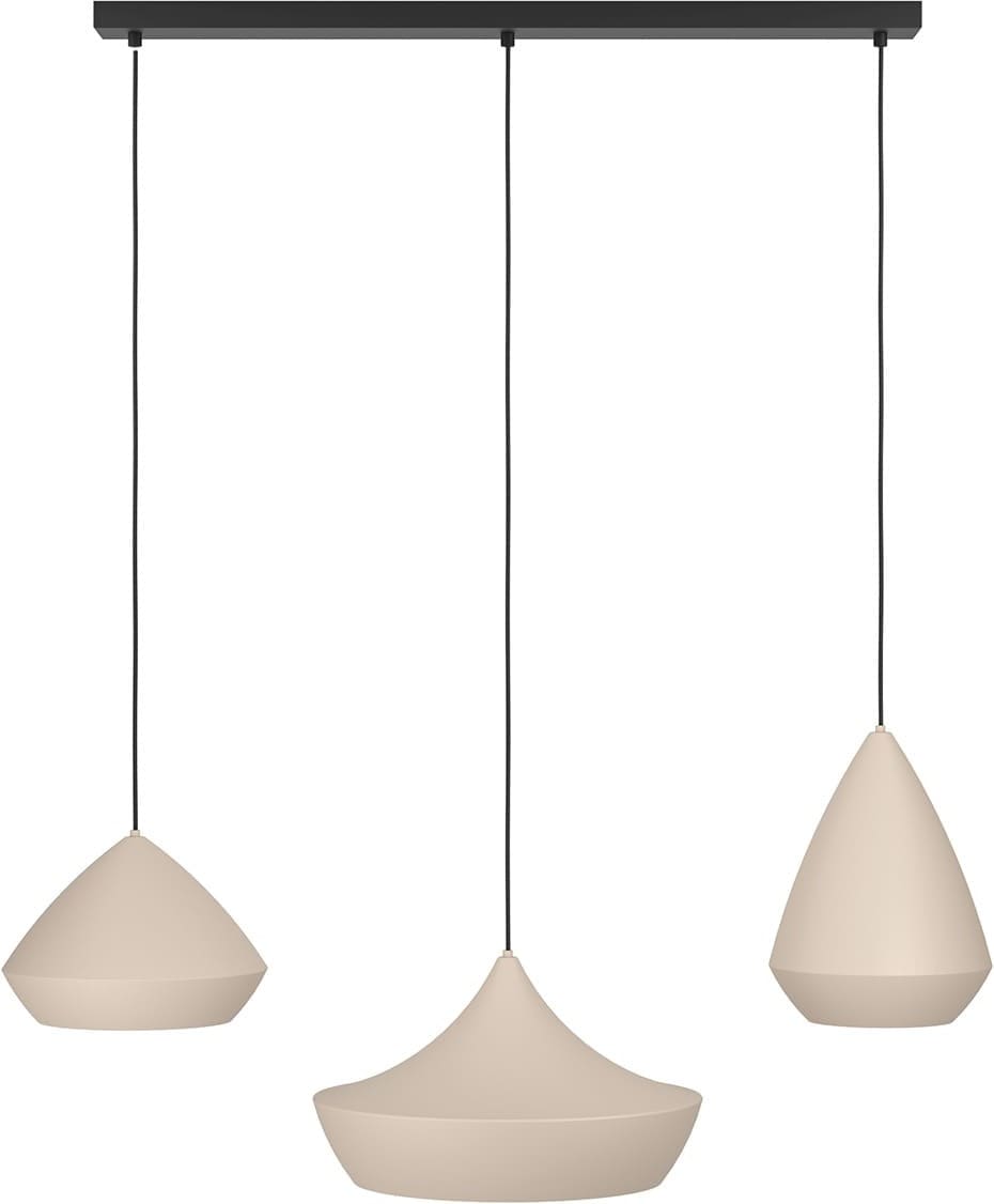 Feelings Wonen meubelen Iseo hanglamp 3-lichts Zwart|Taupe|Bruin|Beige Hanglamp