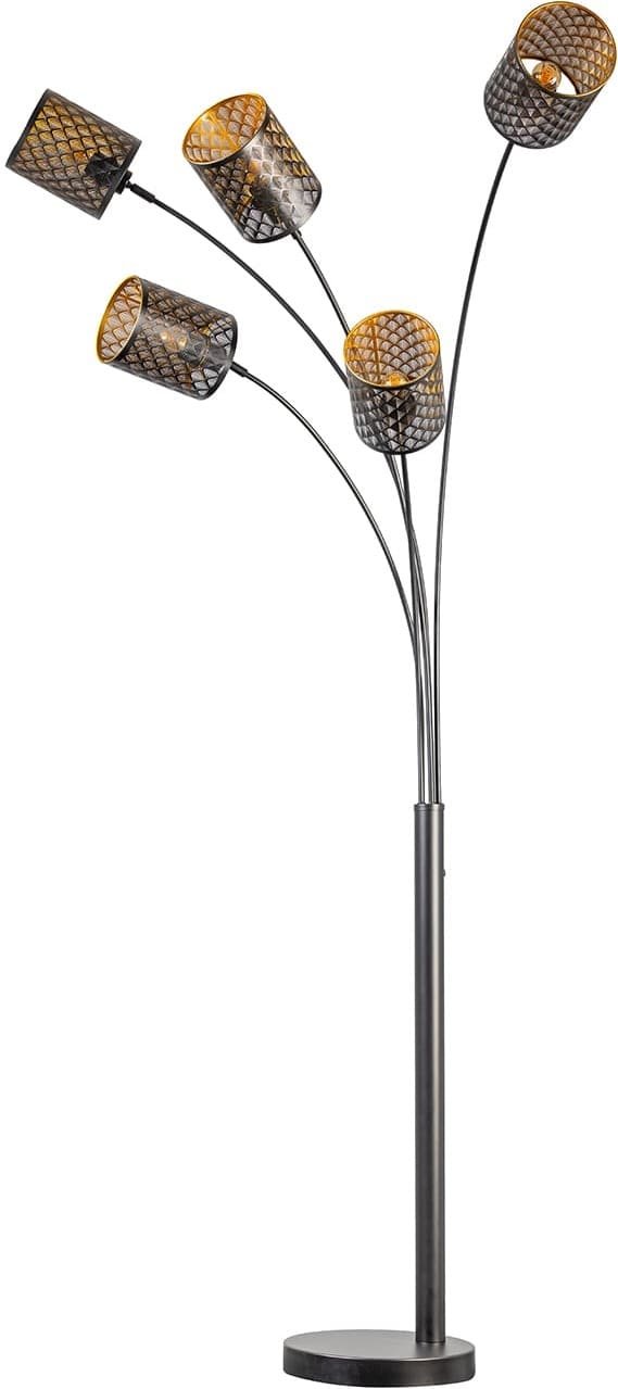 Feelings Wonen meubelen Lana vloerlamp 5-lichts Zwart|Goud Vloerlamp
