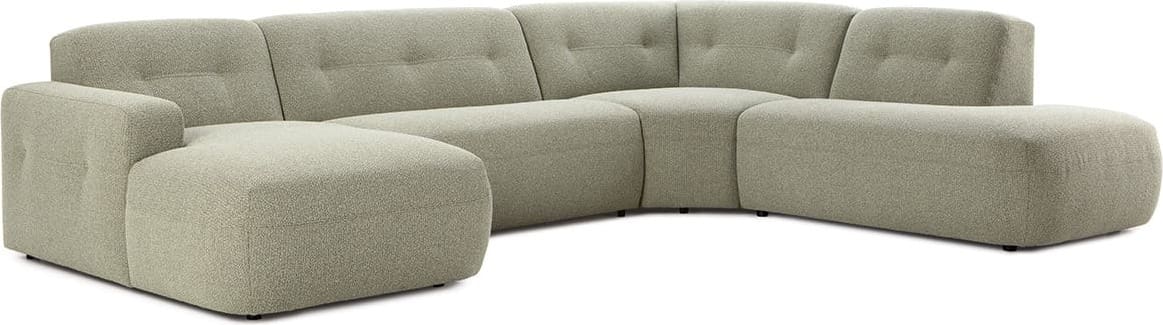 Feelings Wonen meubelen Linares bank longchair+2.5+ottomaan Naturelelel thyme Hoekbank