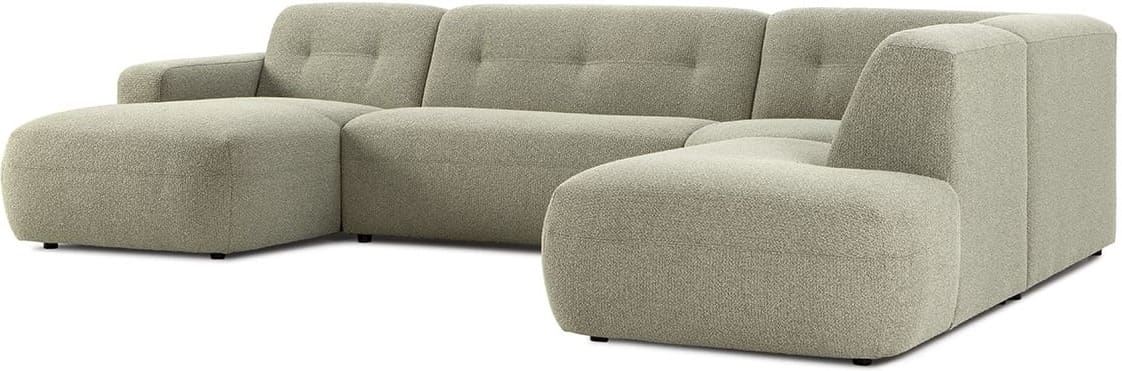 Feelings Wonen meubelen Linares bank longchair+2.5+ottomaan Naturelelel thyme Hoekbank