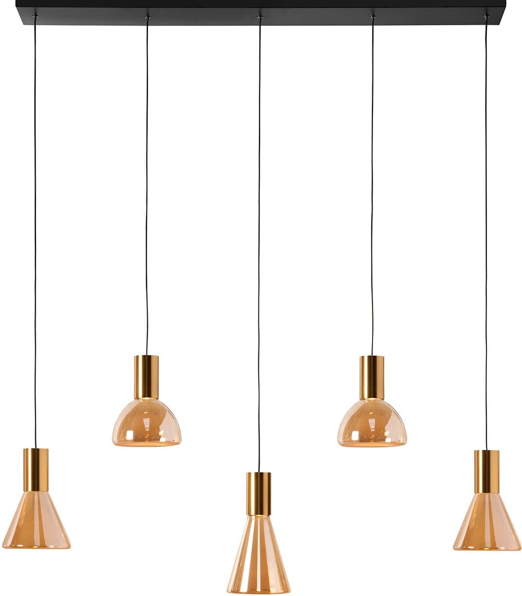 Feelings Wonen meubelen Lisa hanglamp 5-lichts Zwart|Brons Hanglamp