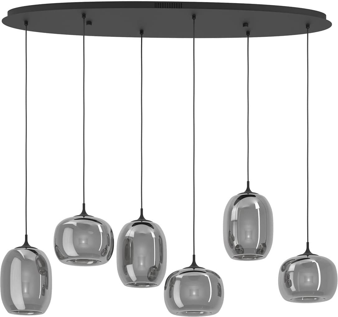 Feelings Wonen meubelen Lugano hanglamp 6-lichts led Zwart|Grijs Hanglamp