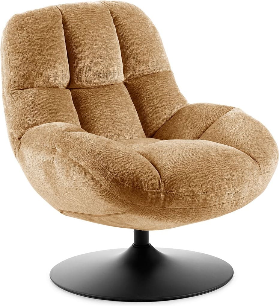 Feelings Wonen meubelen Luna draaifauteuil caramel Bruin|Cognac Fauteuil