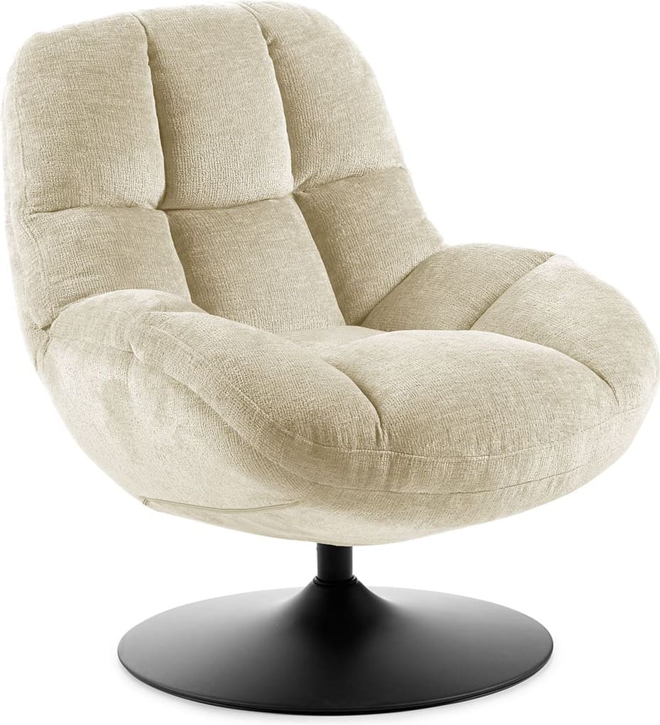Feelings Wonen meubelen Luna draaifauteuil white Naturel|Wit Draaifauteuil