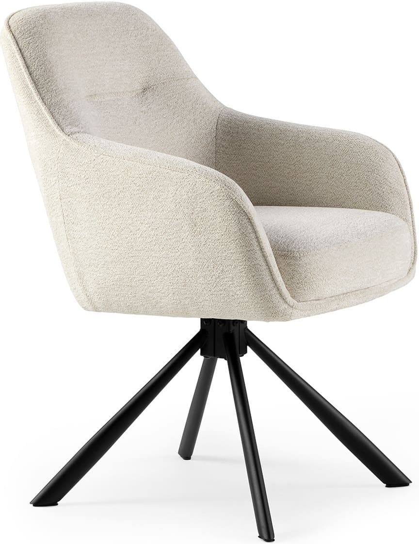 Feelings Wonen meubelen Maud eetkamerstoel ecru Beige|Wit Eetkamerstoel