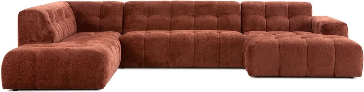 Feelings Wonen meubelen Modena bank ottomaan+25-zits+longchair Rood|Paars Hoekbank