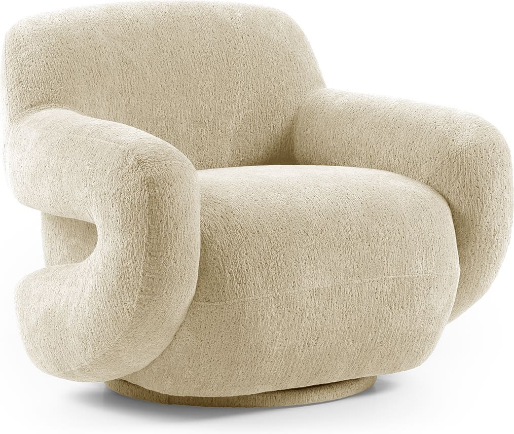 Feelings Wonen meubelen Moise draaifauteuil beige Beige Draaifauteuil
