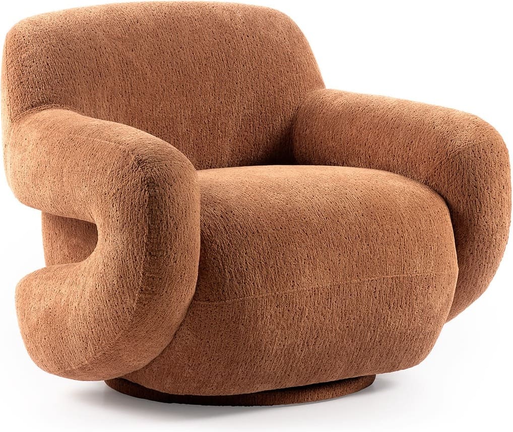 Feelings Wonen meubelen Moise draaifauteuil mauve Naturel|Roze Fauteuil