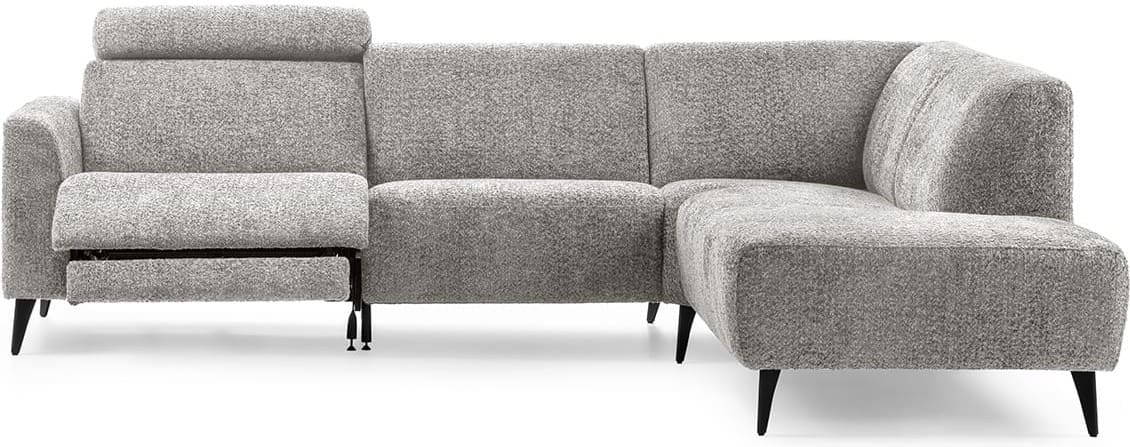 Feelings Wonen meubelen Newton 25-zitsbank met relax+ottomaan Grijs Hoekbank