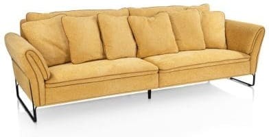 Henders & Hazel Almeria 4-zitsbankbank recht 2-delig incl. pocketvering en designpoten Geel Bank