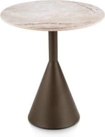 Henders & Hazel Avelli bijzettafel rond 45 cm - steelbrown + keramiek blad Bijzettafel