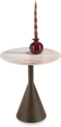 Henders & Hazel Avelli bijzettafel rond 45 cm - steelbrown + keramiek blad  Bijzettafel