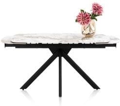 Henders & Hazel Axelle Uitschuiftafel 140 (+2 x 30 cm) x 90 cm keramiek marble creme Eettafel