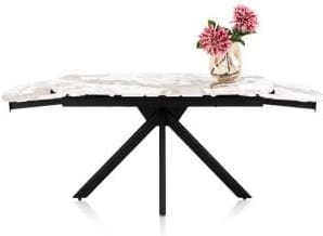 Henders & Hazel Axelle Uitschuiftafel 140 (+2 x 30 cm) x 90 cm keramiek marble creme Eettafel