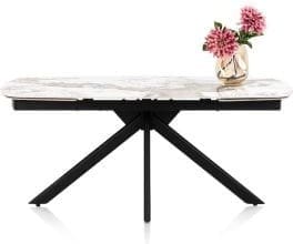 Henders & Hazel Axelle Uitschuiftafel 180 (+2 x 40 cm) x 90 cm keramiek marble creme Eettafel