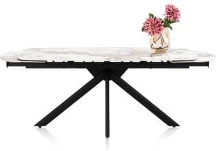Henders & Hazel Axelle Uitschuiftafel 180 (+2 x 40 cm) x 90 cm keramiek marble creme Eettafel
