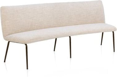 Henders & Hazel Bovina eetkamerbankje 210 cm - stof Luton - frame steelbrown Beige|Wit Eetkamerstoel