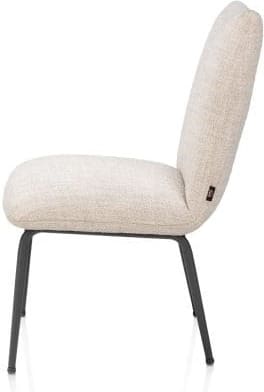 Henders & Hazel Bovina eetkamerstoel - stof Luton + nosag - frame grafiet - creme Beige|Wit Eetkamerstoel