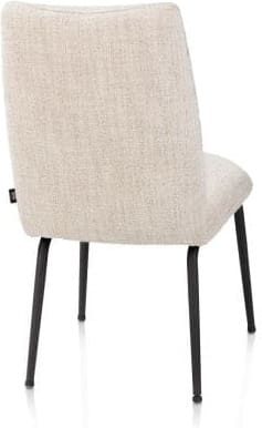 Henders & Hazel Bovina eetkamerstoel - stof Luton + nosag - frame rough off black - creme Beige|Wit Eetkamerstoel