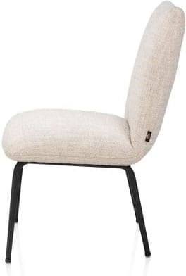 Henders & Hazel Bovina eetkamerstoel - stof Luton + nosag - frame rough off black - creme Beige|Wit Eetkamerstoel