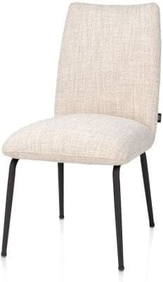 Henders & Hazel Bovina eetkamerstoel - stof Luton + nosag - frame rough off black - creme Beige|Wit Eetkamerstoel