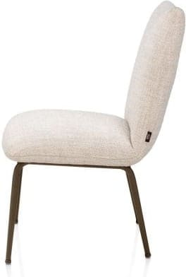 Henders & Hazel Bovina eetkamerstoel - stof Luton + nosag - frame steelbrown - creme Beige|Wit Eetkamerstoel