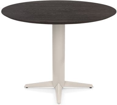 Henders & Hazel Caletta Bartafel rond 120 cm. - eiken blad - centrale teenpoot crème - basalt Bruin Eettafel