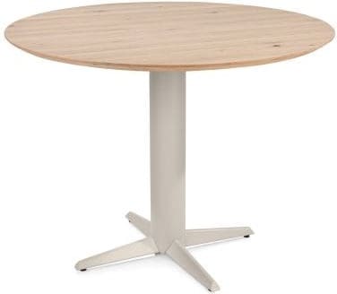 Henders & Hazel Caletta Bartafel rond 120 cm. - eiken blad - centrale teenpoot crème - natural Naturel Eettafel