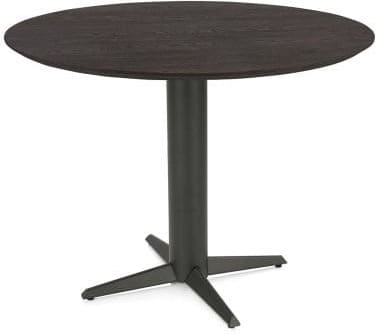 Henders & Hazel Caletta Bartafel rond 120 cm. - eiken blad - centrale teenpoot graphiet - basalt Bruin Eettafel