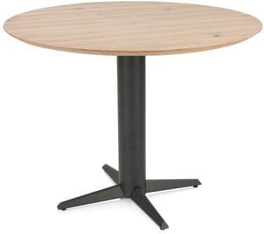 Henders & Hazel Caletta Bartafel rond 120 cm. - eiken blad - centrale teenpoot graphiet - natural Naturel Eettafel