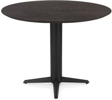 Henders & Hazel Caletta Bartafel rond 120 cm. - eiken blad - centrale teenpoot rough off black - basalt Bruin Eettafel